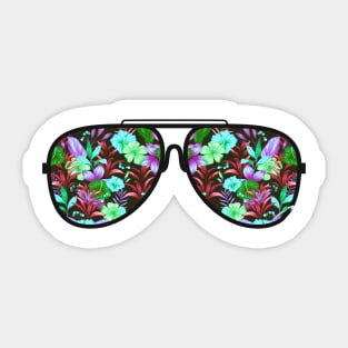 Tropical Aviator Summer Sunglasses Sticker